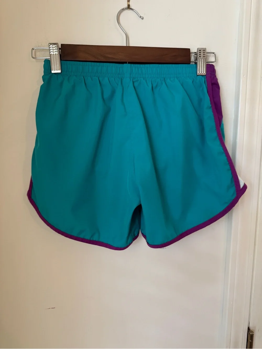 Nike Girls Teal‎ Running Shorts with Purple Trim Size Large